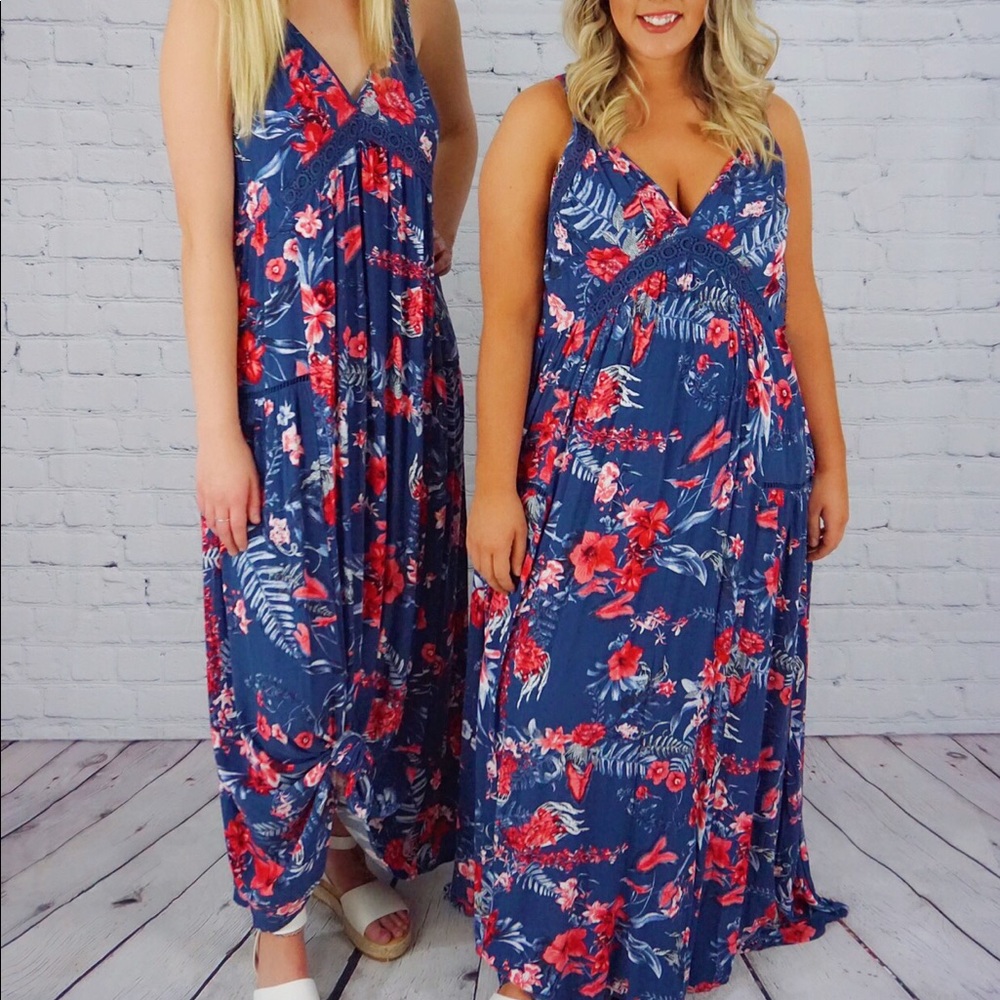 Navy Floral Maxi Dress